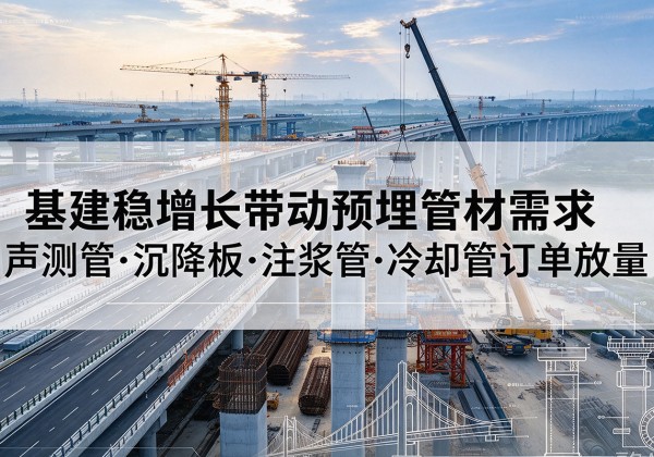 阳信基建稳增长带动预埋监测管材需求，声测管、沉降板、注浆管订单持续放量